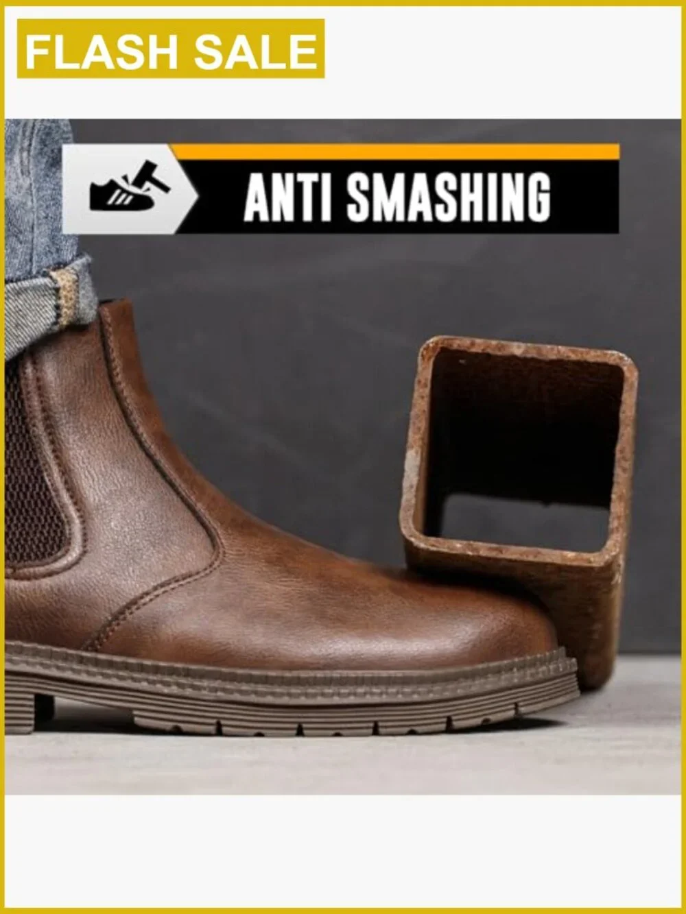 Steel Toe Chelsea Boots Men Work Construction Safety Waterproof Lightweight